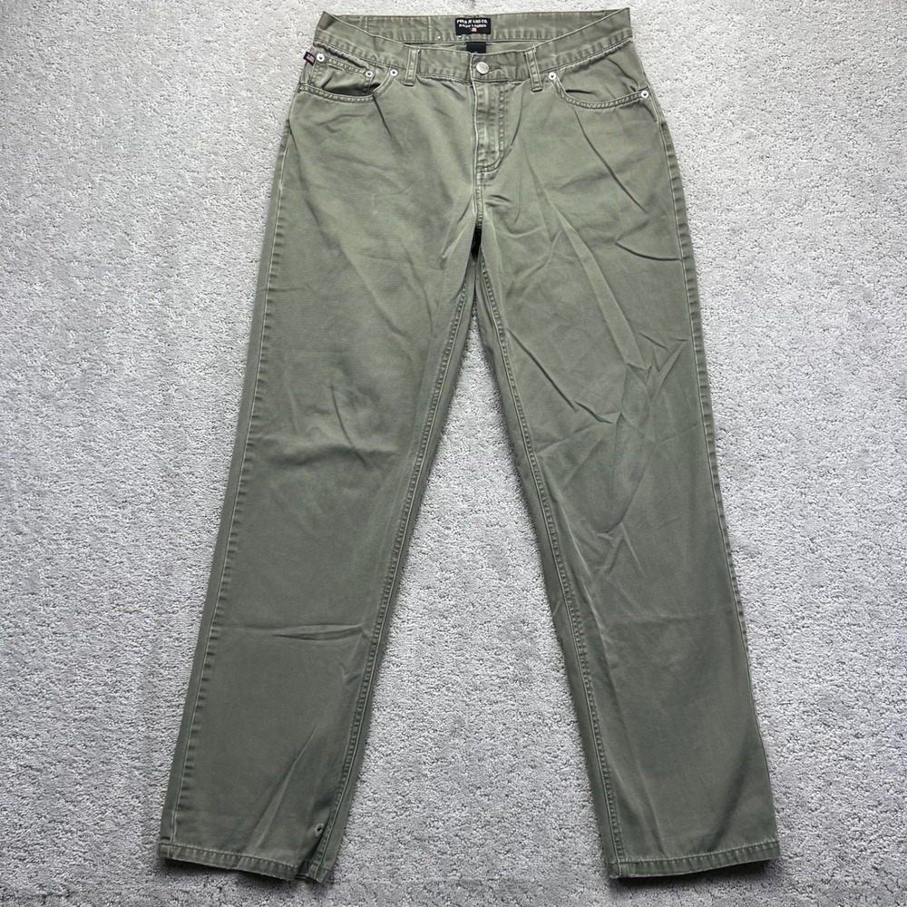 Polo Jeans Co Ralph Lauren Pants Womens Size 10 Green Cotton Twill Straight Leg
